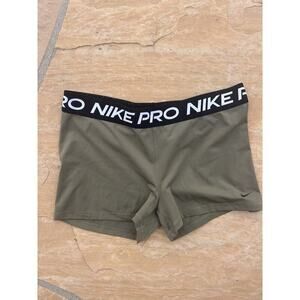Nike Women's Pro 3" Shorts, Olive, XXL